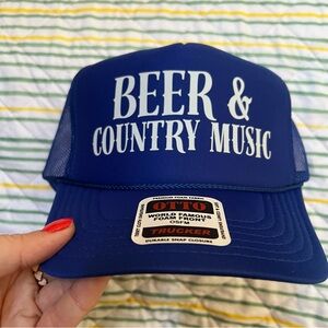 Blue Trucker Hat - beer & country music